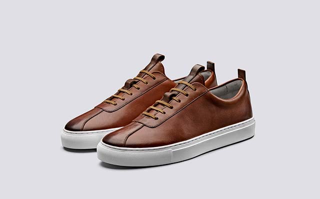 Grenson Sneaker 1 Mens Oxford Sneakers in Tan Calf Leather GRS111443